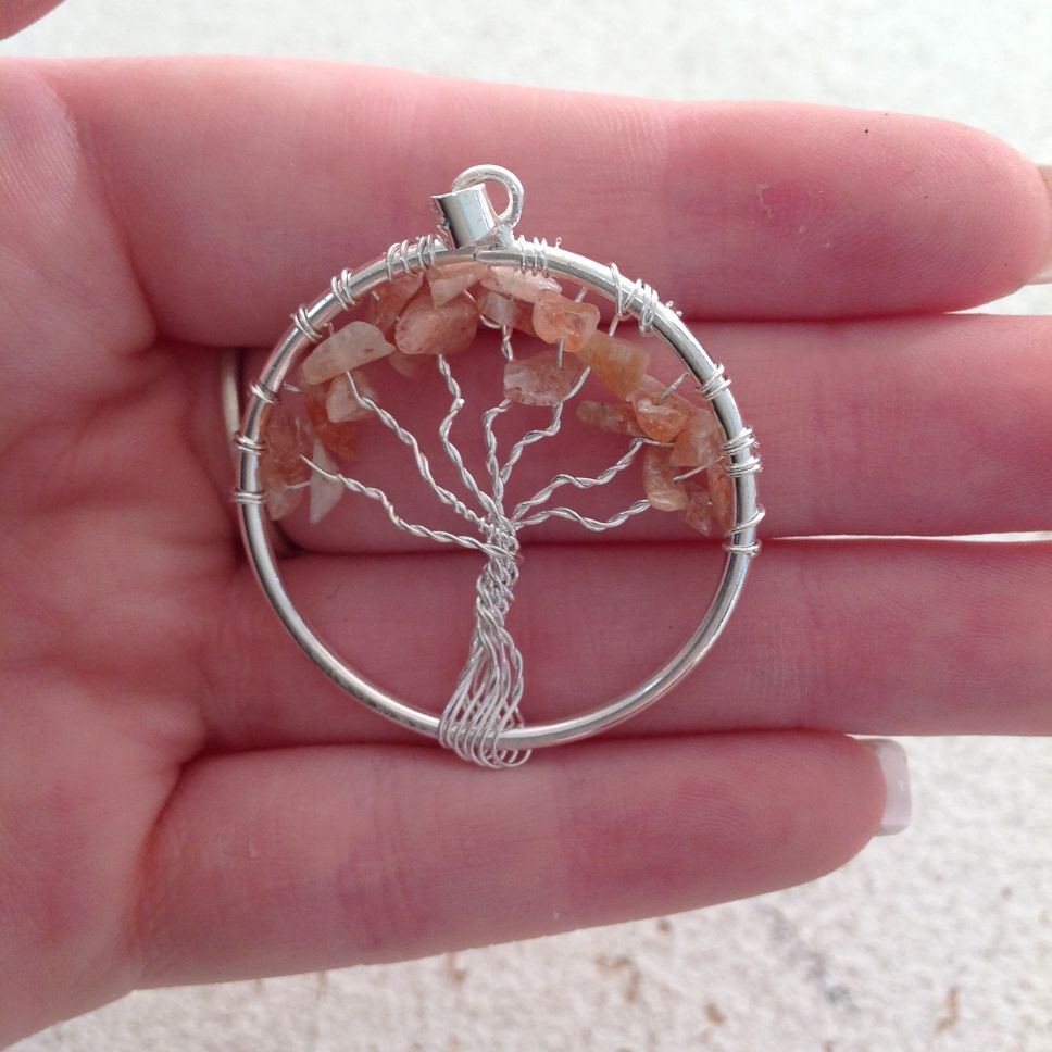 Pendant - Tree of Life - Peach Moonstone Pendant - Tree of Life - Peach Moonstone